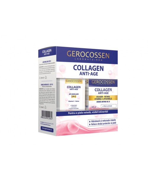 Caseta Cadou Collagen Anti Age - Crema antirid de zi + Apa micelara